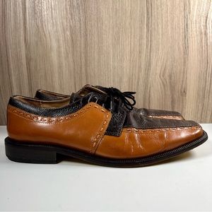 Giorgio Brutini Men Brown & Black Alligator Leather Oxfords 210062-4 Size 9.5 M